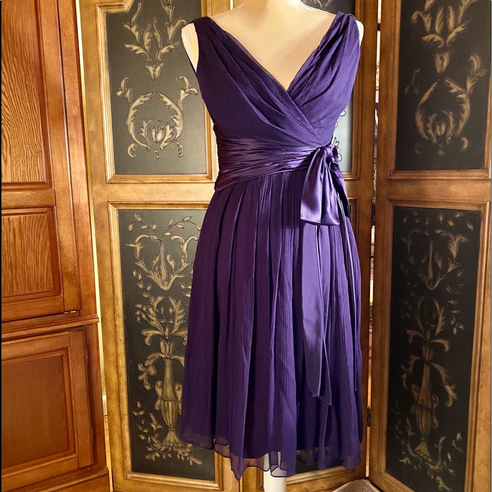 Maggy London deep purple full skirt dress size 6P